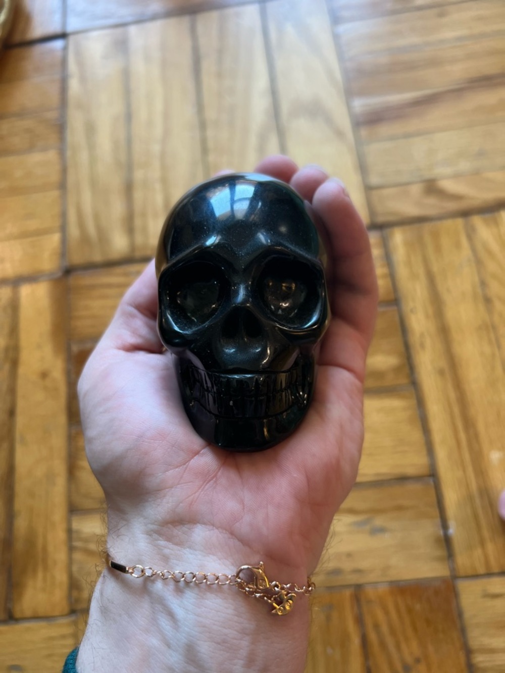 Black Onyx carved skull.